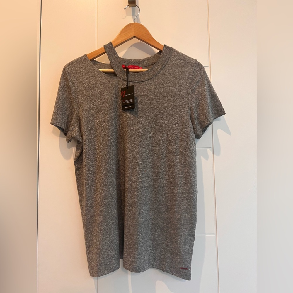 NWT n:Philanthropy Heather Grey Slit Neck T-shirt